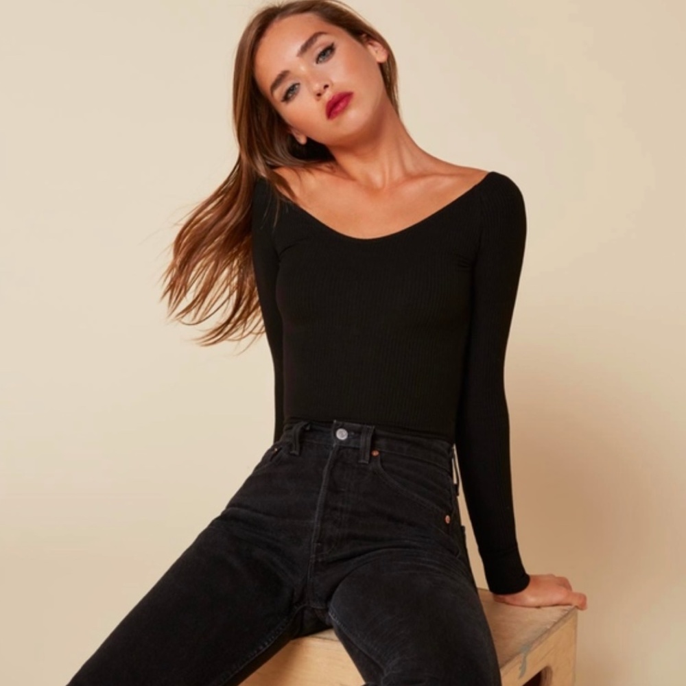 Reformation Black Knit Long sleeve